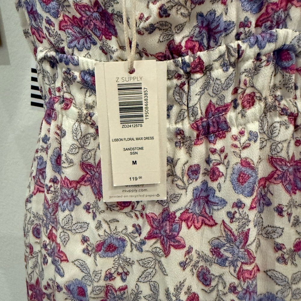 Z Supply Lisbon Pink and Purple Floral Maxi Dress Size Medium - Picture 4 of 8